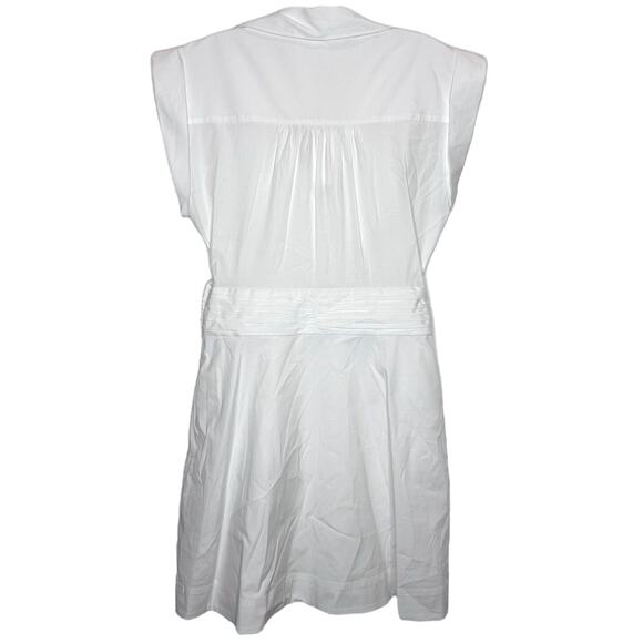 Veronica Beard Nagano cotton blend cross front shirt dress in white size 8 NWT - Picture 7 of 12